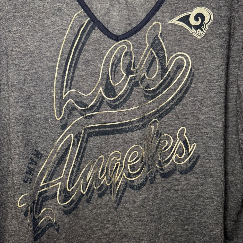 Los Angeles Rams NFL Team Apparel Cold Shoulder Top Size L - Picture 2 of 9